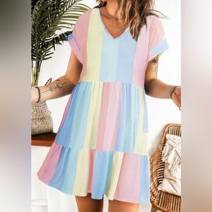 🎉 HOST PICK🎉 Pastel Color-block Dress. This is perfect for spring/Easter!